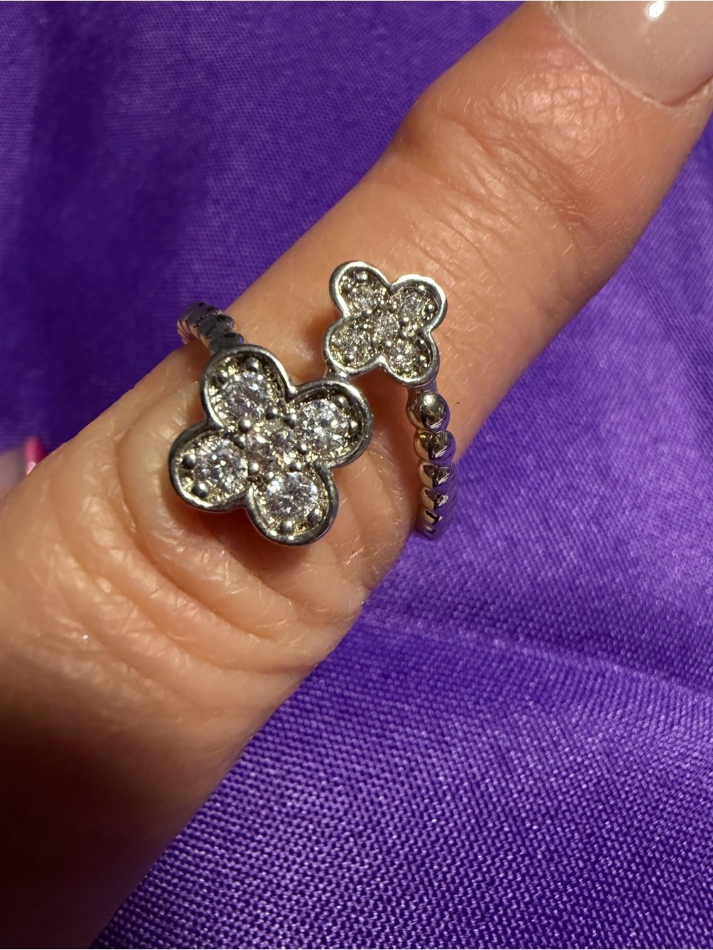 Park Lane Silver Crystal Four Leaf Clover Ring Size 8 New